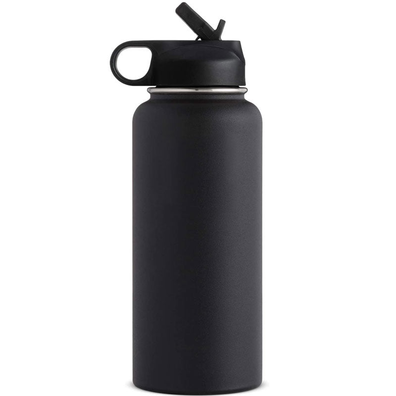 A picture of a black 32oz hydro flask.