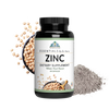 Picture of essentials Zinc with Chickpeas and Zinc powder around the bottle.