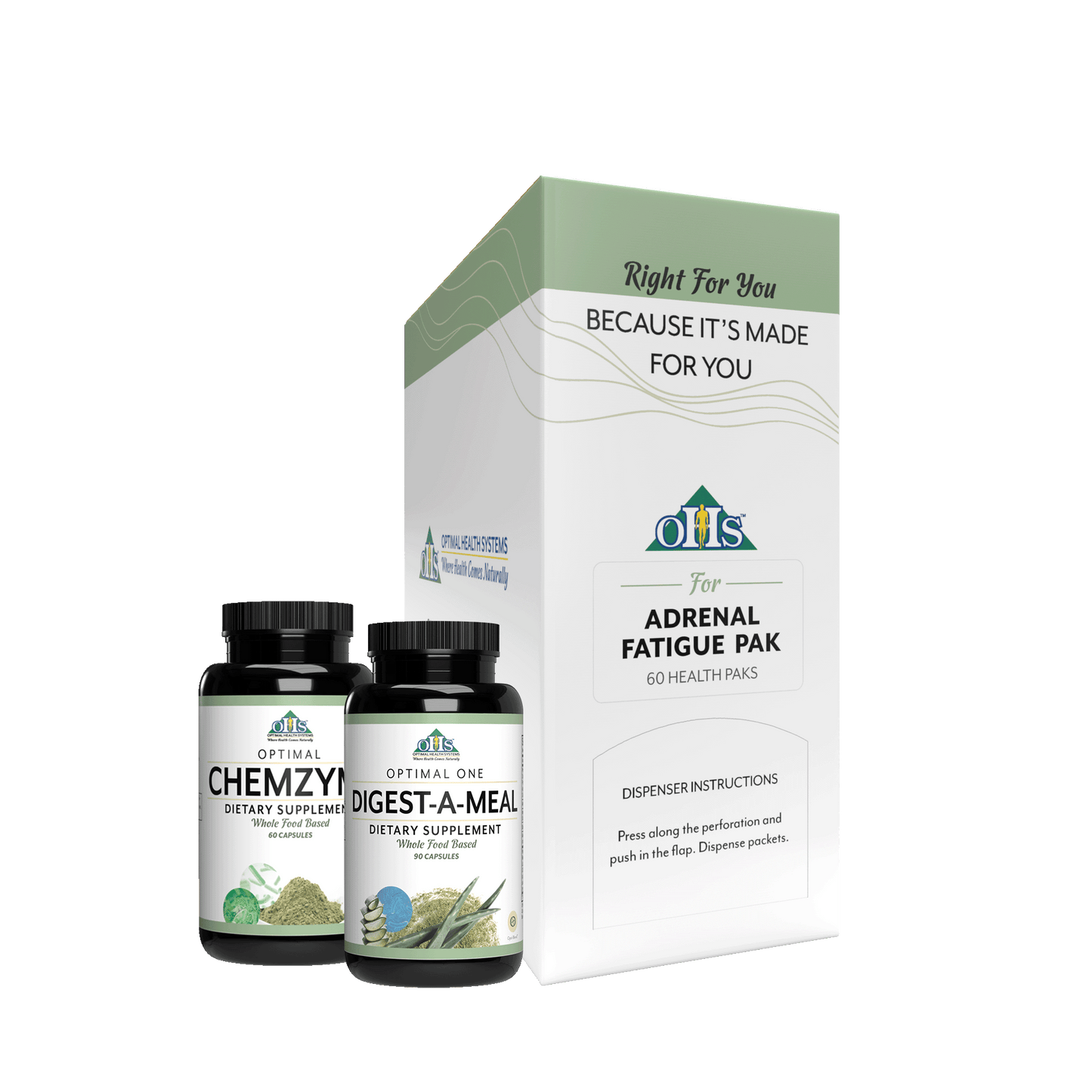 Image of Optimal Chemzyme, Digest-a-meal and a Adrenal Fatigue Pak